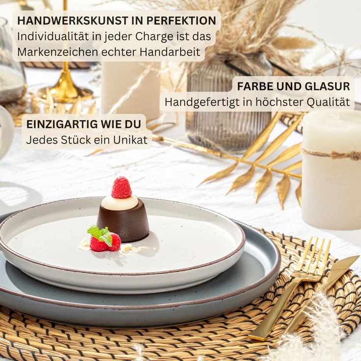 SÄNGER Steingut Dessertteller Bombay Moonlight 4 teilig – Bild 5