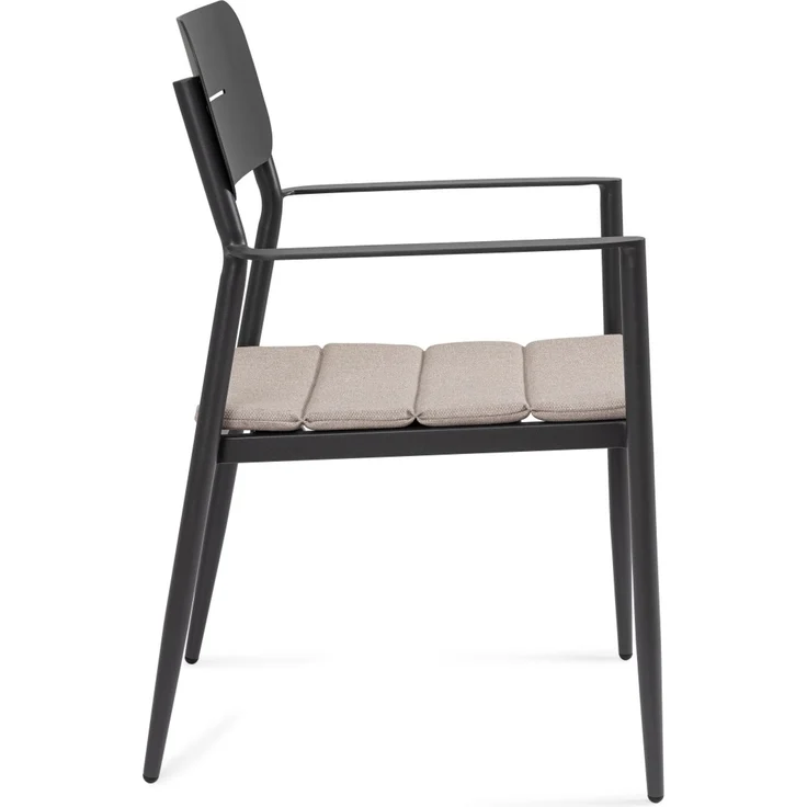 Gartenstuhl Ulbal aus Aluminium, modern stapelbar, anthrazit, inkl. Kissen, wasserabweisend – Bild 8
