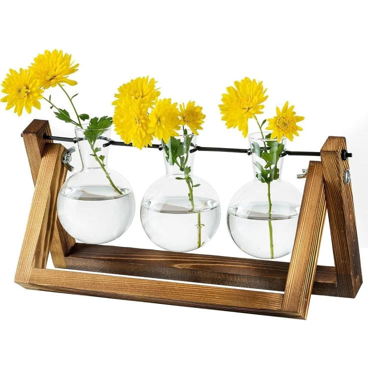 Vermehrungsstation Pflanzen Upgrade Zwiebel Vase Holzständer Glas Blumentopf – Bild 1
