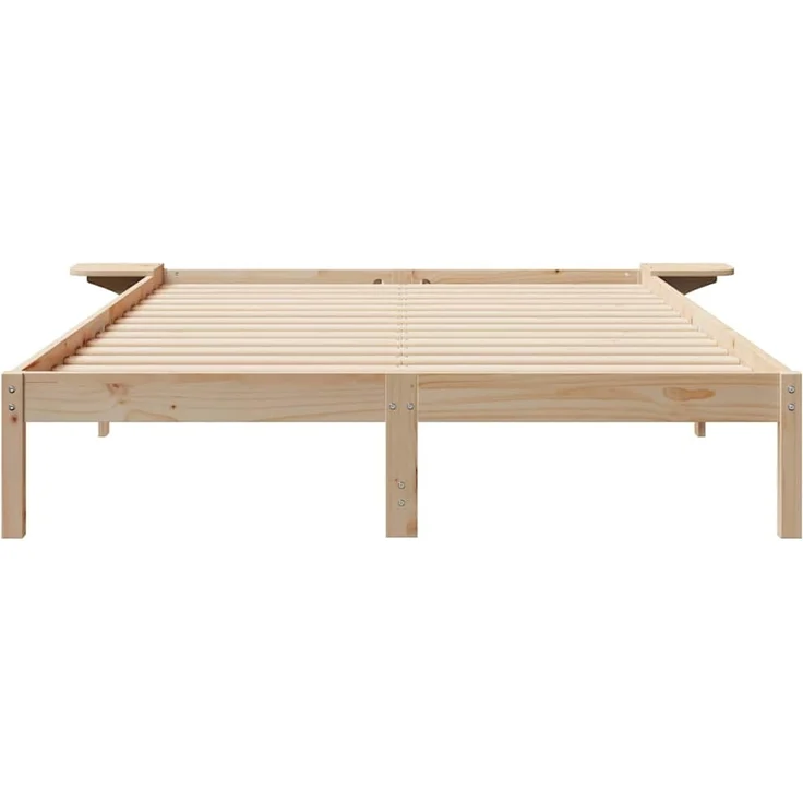 vidaXL Bettgestell mit Nachttischen Natur 160 x 210 cm 873229 – Bild 4