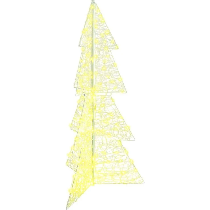 vidaXL Weihnachtsbaum Warmes Weiß 150 cm Acryl 160 LEDs 42019206 – Bild 2