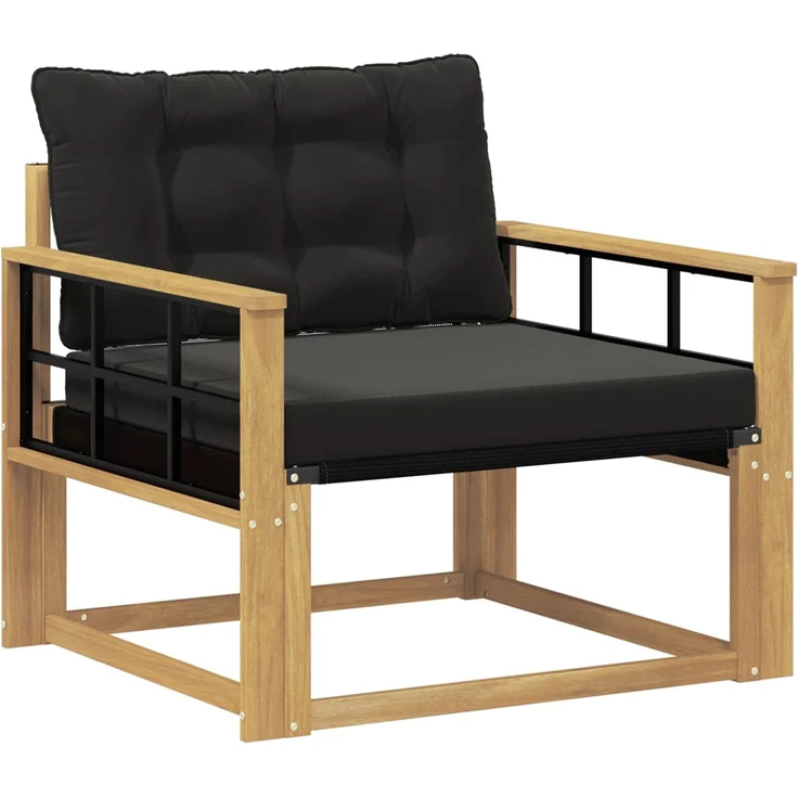 vidaXL Outdoor-Sofagarnitur Massives Akazienholz und Textilene Weiß 3439070 – Bild 2