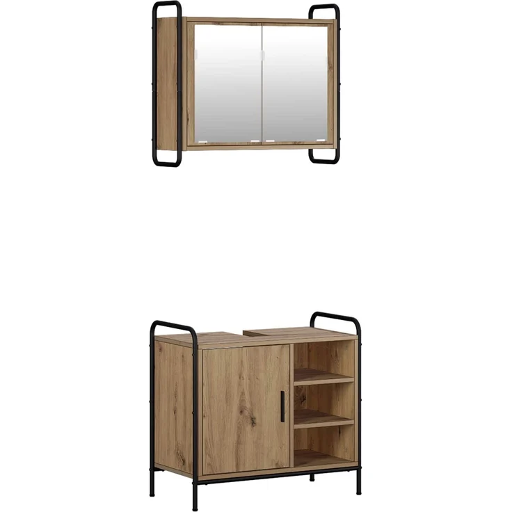 vidaXL Badezimmerschrank-Set 2 stk. Artisan-Eiche 65,5 x 34 x 61 cm 3444488 – Bild 2