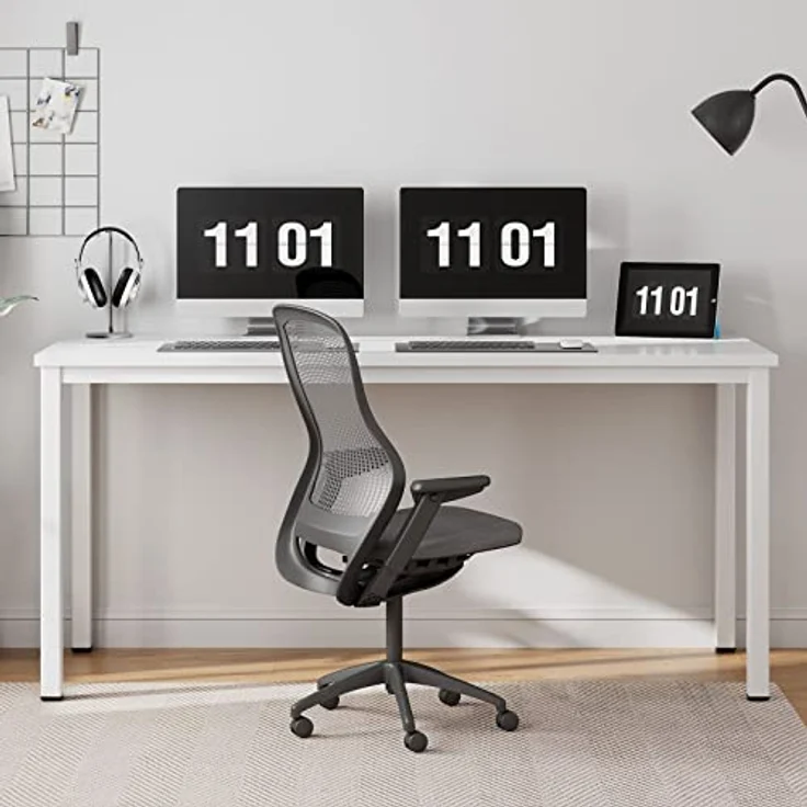 SogesHome Computertisch Schreibtisch 120 x 60 x 75 cm PC Schreibtisch Büro Schreibtisch Workstation für Home Office Verwenden Schreibtisch, Esstisch Konferenztisch,Weiss, AC3DW-120-SH – Bild 6