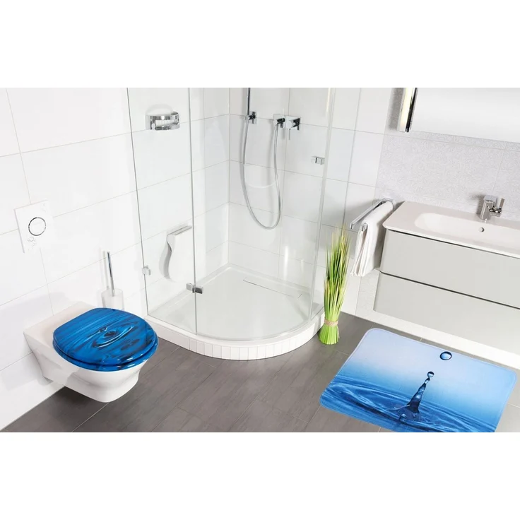 Sanilo Badematte Tropfen, 50 x 80 cm, sehr weich, rutschfest, waschbar und schnelltrocknend, 100% Polyester – Bild 3