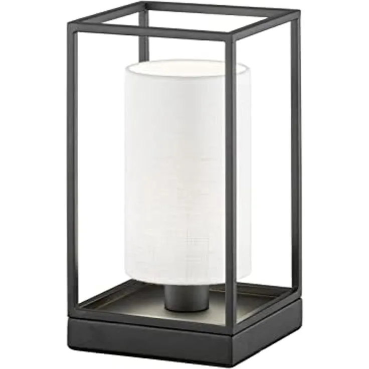 Fischer & Honsel 50577 Tischleuchte Gilli schwarz Leinen weiß