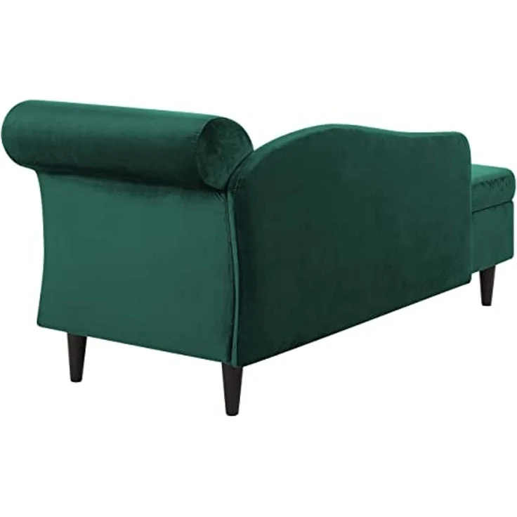 Chaiselongue Samtstoff smaragdgrün rechtsseitig LUIRO – Bild 7