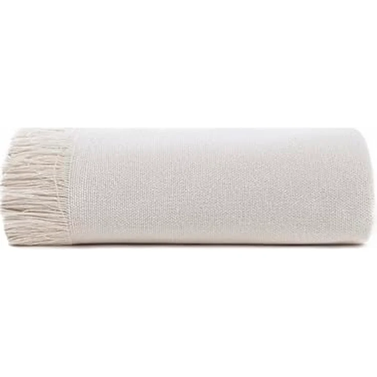 Todocama Mehrzweck-Tagesdecke, Tagesdecke, Überwurf für Bett, Sofaüberwurf, Jarapas, einfarbig (125x180 cm, cremefarben). – Bild 3