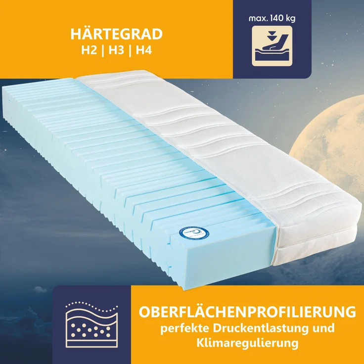 Kaltschaummatratze BeCo High Relax, 21 cm Komforthöhe, Made in Germany, 80x200 cm, Härtegrad H2 – Bild 8