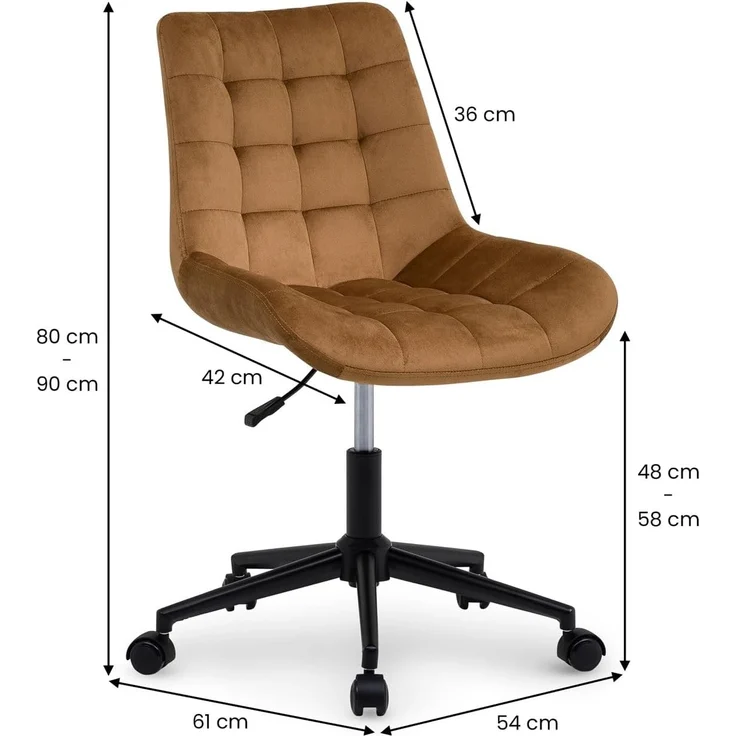 IDIMEX Drehstuhl ALISON, Bürostuhl Schreibtischstuhl höhenverstellbar modern mit Rollen gold – Bild 8