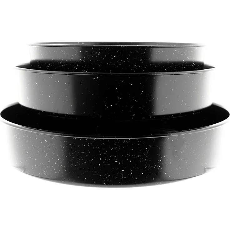 Backbelch 3er Set in Schwarz Backofenblech Tepsi aus Granit Ø28/Ø32/Ø36 cm – Bild 4