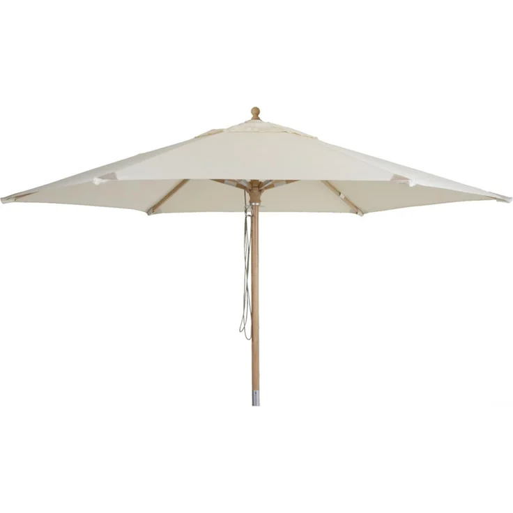 Sonnenschirm Reggio aus Buchenholz und Polyester, modern skandinavisch, Weiß Ø 300 cm, für Outdoor