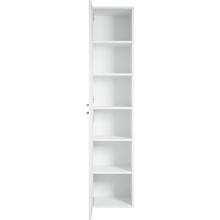 Badezimmerschrank Venus 30 x 30 x 160 cm - Weiß - hoher Hängeschrank mit 2 Türen – Bild 2