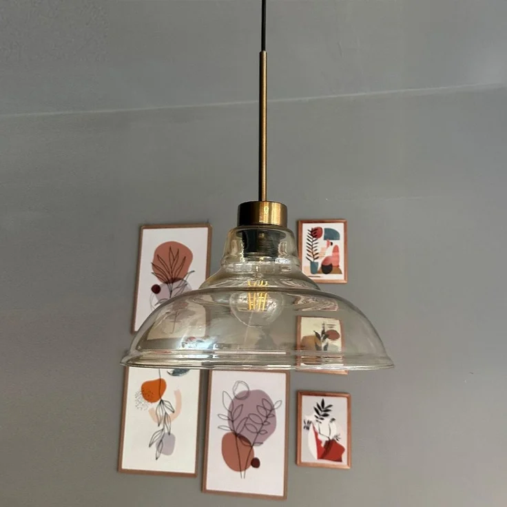 Bamyum Pendelleuchte Vishi Einzelner Glas-Kronleuchter Retro Pendelleuchte, ohne Leuchtmittel – Bild 2