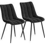 2er-Set Küchenstuhl mit Rückenlehne aus Samt Metallbeine Elif schwarz