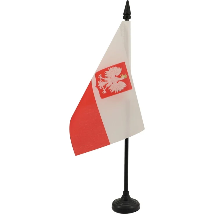 AZ FLAG - Tischflagge Polen Mit Adler - 15x10 cm - Polnische Tischfahne 10 x 15 Cm - Flaggen