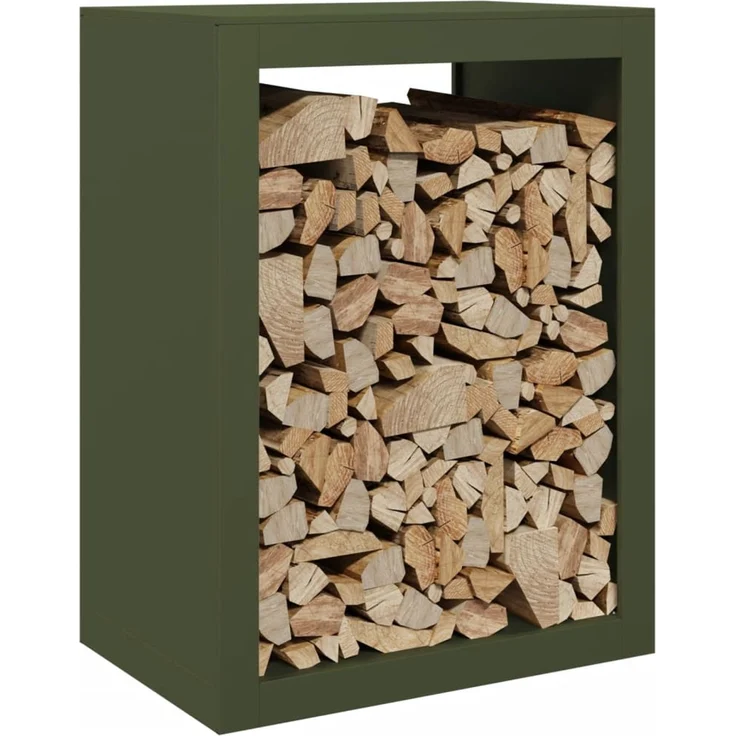 vidaXL Brennholzregal Grün 60x40x80 cm Stahl 850999 – Bild 2