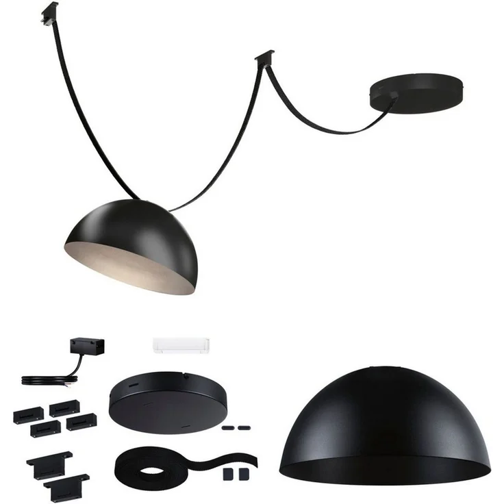 Paulmann Hängeleuchte ULine Gurt Belt Starterset 5m 12W Schwarz, LED fest integriert, Warmweiß – Bild 1