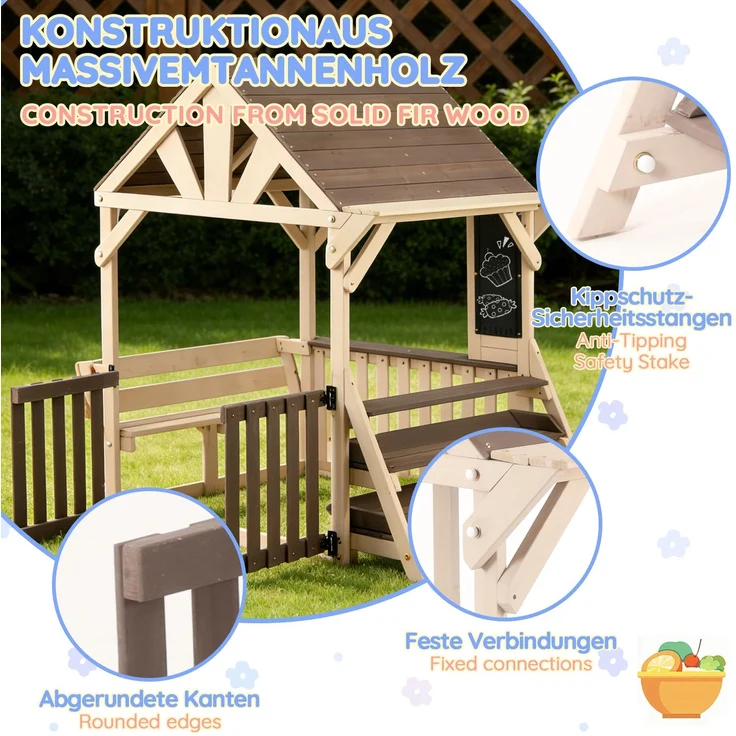 ZUBALIYA Geeignet für Kinder ab 3 Jahren, mit einem Mehrzweck-Pflanzen- und Spielzeugregal, 114.00 x 147.50 x 156.00 cm, fürs Kinderzimmer, Samt, Grau und Beige – Bild 6