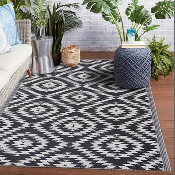 Bestlivings Outdoor Teppich Wetterfest und UV-Beständig ( 120x180cm / Karo ) Teppich aus Kunststoff für Garten, Balkon, Terrasse - Outdoorteppich