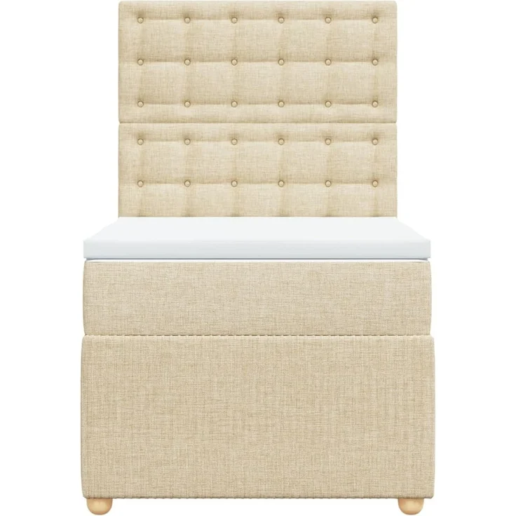 vidaXL Boxspringbett mit Matratze Creme 90x190 cm Stoff 3294230 – Bild 6