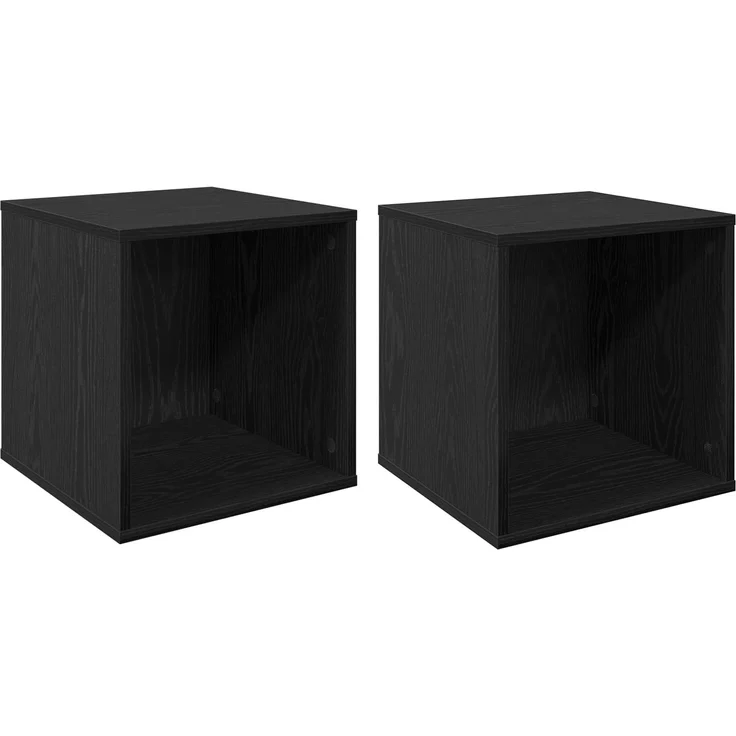vidaXL Vinyl Album Box 2 stk. Schwarz Eichen-Optik 37 x 36,5 x 38 cm 8012845 – Bild 2