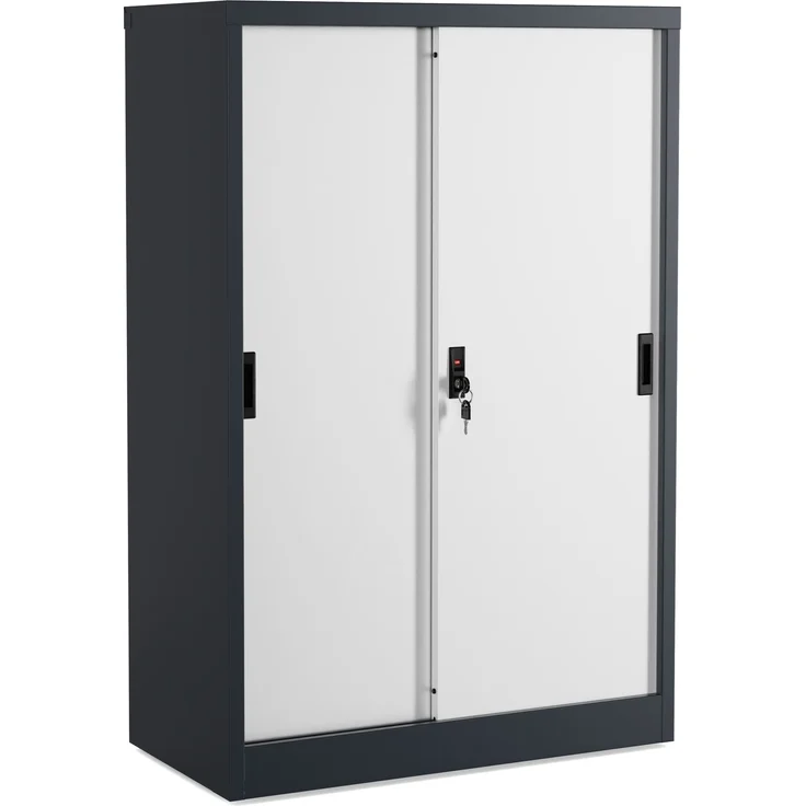 VCM Büroschrank Malivo 921319 Anthrazit / Weiß H. 120 x B. 80 x T. 40 cm – Bild 2