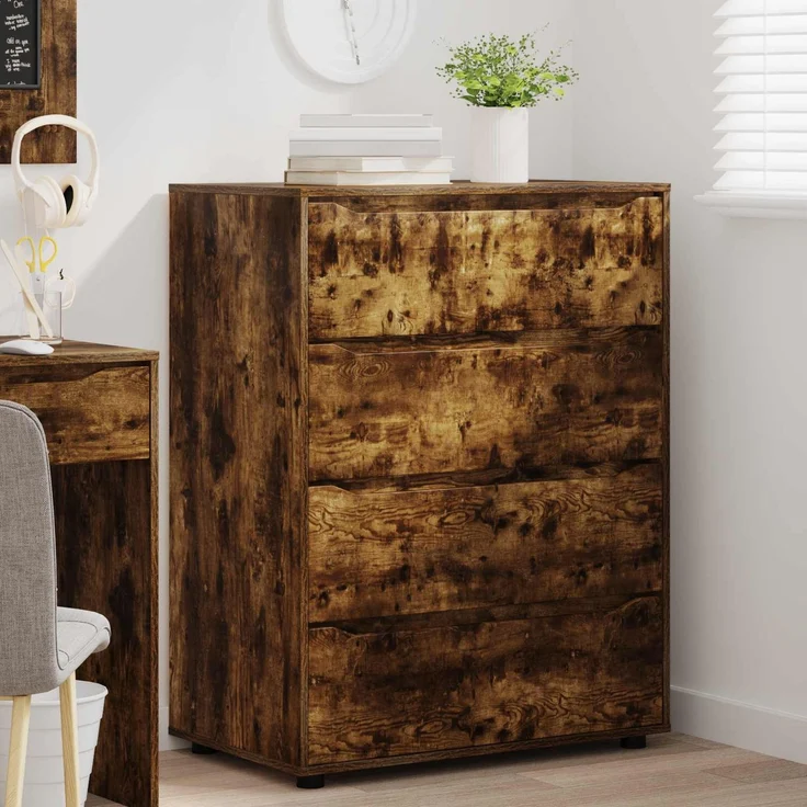 vidaXL Stauraumschränke 80 x 48 x 105 cm Holzwerkstoff Räuchereiche 3406230 – Bild 5