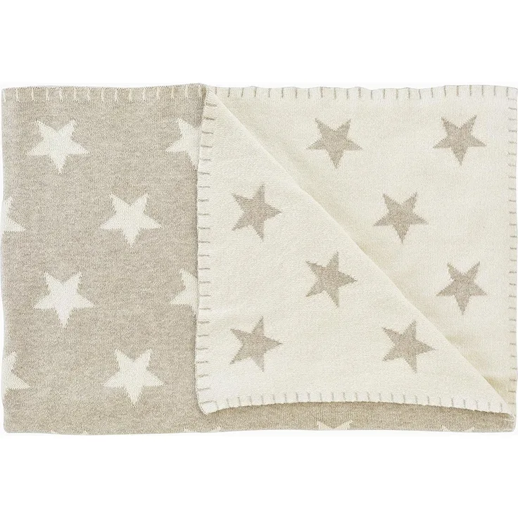 Schardt Baby Kuscheldecke Babydecke Big Star 95x120 cm, melange beige