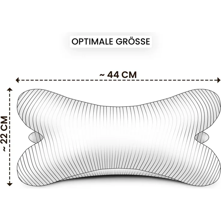 Amilian Nackenkissen - Leseknochen ca. 44x22 cm - Knochenkissen - Lesenknochenkissen, waschbar, Buch- und Tabletstütze - Lesekissen zum Relaxen, Knochenkissen zum Lesen - Knochenform Kissen - Nackenkissen