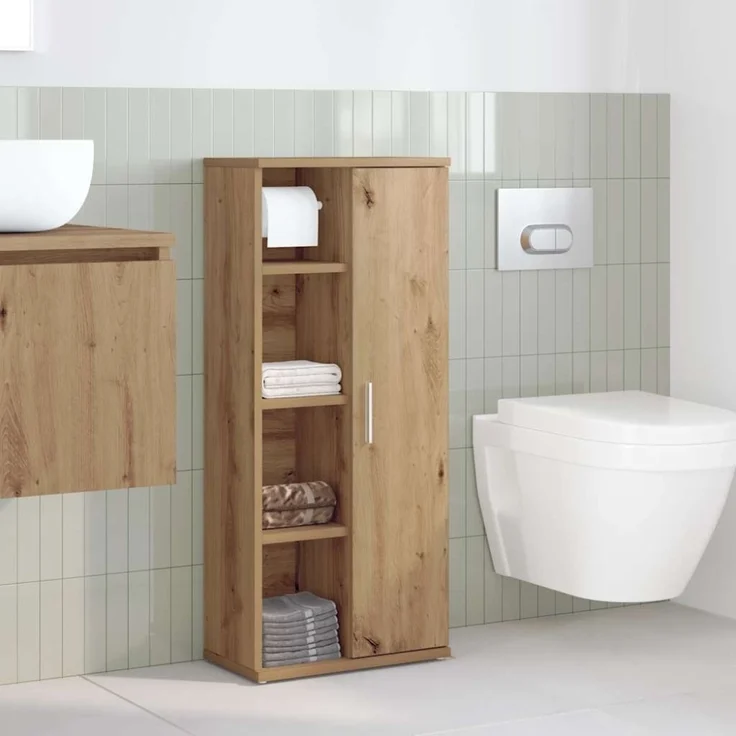 vidaXL Badezimmerschrank mit Rollenhalter Artisan-Eiche 39x22x90 cm 858532 – Bild 5