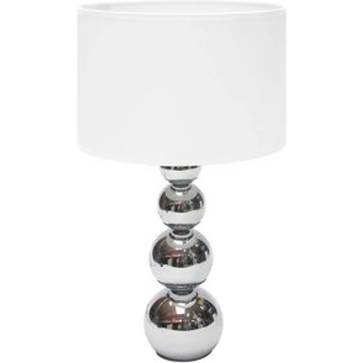 Tischleuchte, Textil weiß, 3 Stufen Touchdimmer, H 43 cm – Bild 6