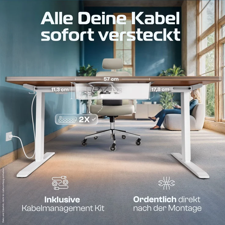 ProDesk Weiß/Holz (160x80 cm) – Bild 4