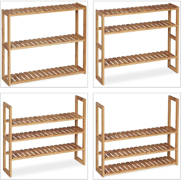 Relaxdays Wandregal mit 3 Ablagen, Walnuss natur, 60 x 15 x 50 cm – Bild 9