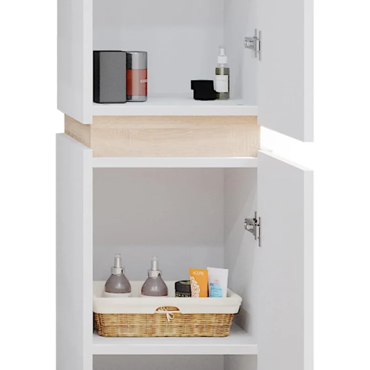 Badschrank Gloria Weiß 33 x 197.5 cm mit 2 Türen Vicco – Bild 6
