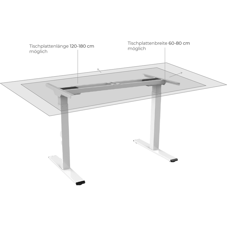 FlexiDesk DM1 höhenverstellbares Tischgestell mit Dualmotor – Bild 5