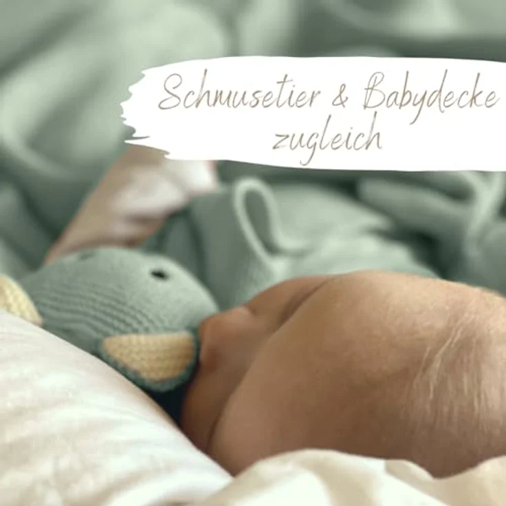 Babydecke DIKOS® Babydecke SCHMUSE-Bär Baby Geschenk Mädchen Junge Geschenkset, DIKOS, Geschenk zur Geburt, PREMIUM Qualität, 100 % BIO Baumwolle, nachhaltig – Bild 6