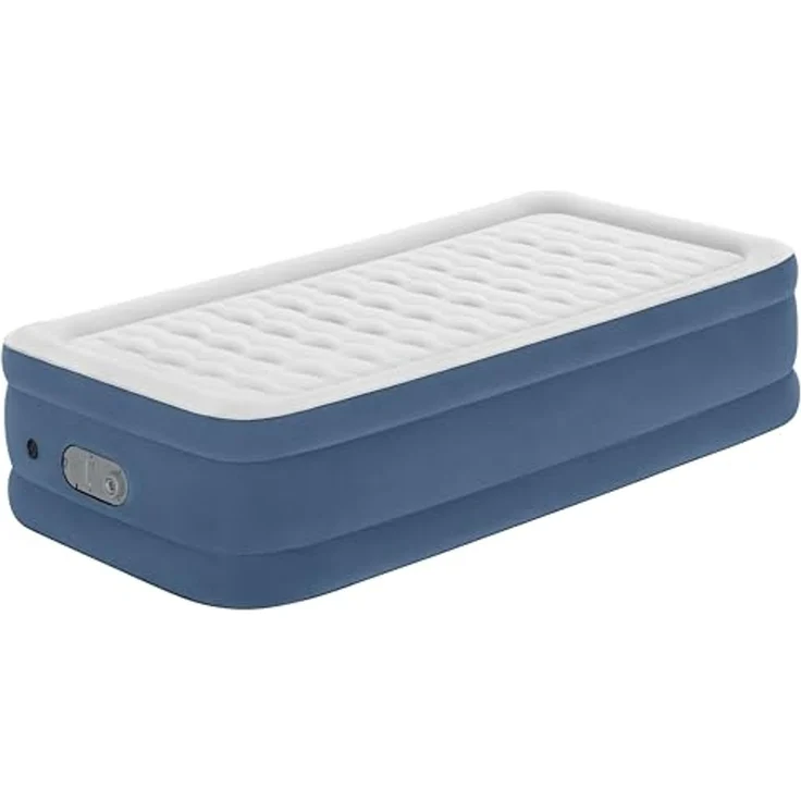 Bestway AlwayzAire Single-Luftbett mit integrierter Doppelpumpe, 191 x 97 x 46 cm, 1 Person, Bis 150 kg, Vinyl, USB-Anschluss, Nachtlicht, DEKRA-geprüft, Aufbewahrungstasche und Reparaturflicken – Bild 1