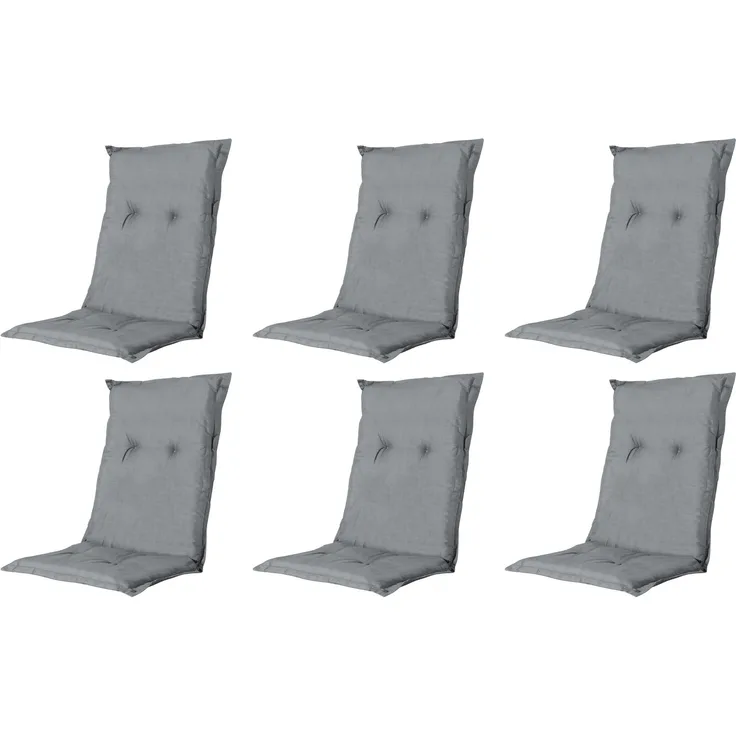 Madison 6x A046 Niederlehner Gartenstuhl Auflagen 105x50x8cm grau uni