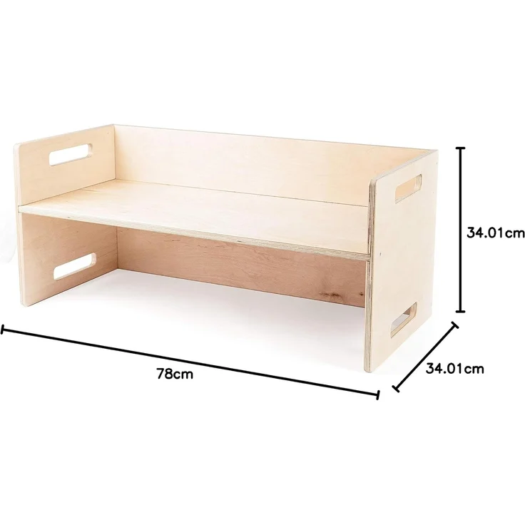 Ehrenkind Kinderhocker Montessori Wendehocker & Wendebank, Kindersitzgruppe Kinderzimmer (aus hochwertigem Holz, Hocker & Bank für Kinderzimmer), aus Birkenschichtholz – Bild 3