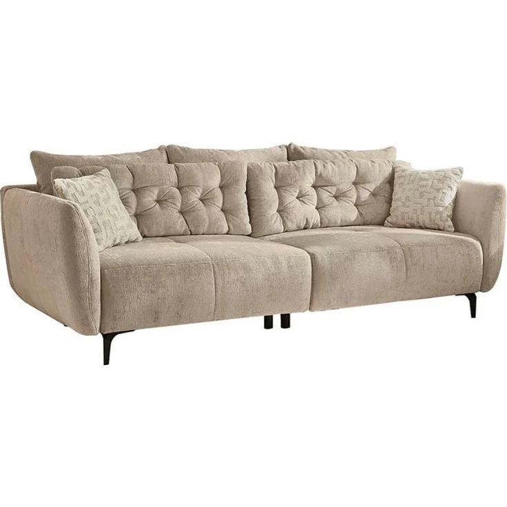Jockenhöfer Gruppe Big-Sofa Spa, im Retrolook mit Wellenfederung, und frei im Raum stellbar, inkl. 7 Kissen – Bild 4