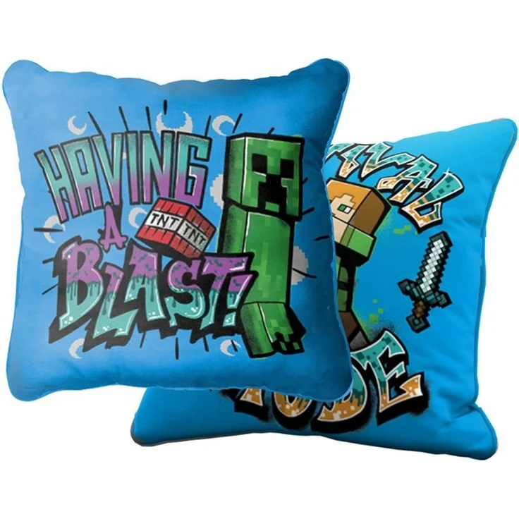 BERONAGE Dekokissen Minecraft Kissen Blast 40x40 cm Creeper TNT Survival Mode Kuschelkissen, passend zur Bettwäsche, ideal für Sofa, Couch, Kinder-Bett, Auto – Bild 4
