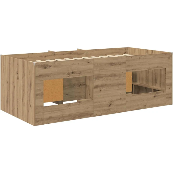 vidaXL Loft Bettgestell mit Schrank 3 stk. Artisan-Eiche Holzwerkstoff 3423413 – Bild 5