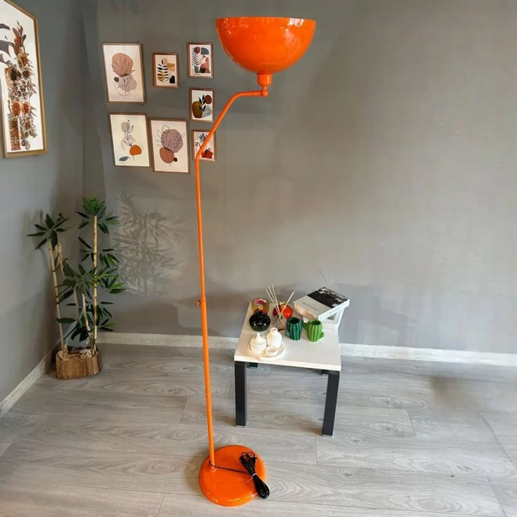 Bamyum Stehlampe Stehlampe mit beweglichem Kopf Moderne dekorative Stehlampe aus Metall, ohne Leuchtmittel, E27, verstellbarer Lampenschirm, Stehluchte mit Ablage – Bild 4