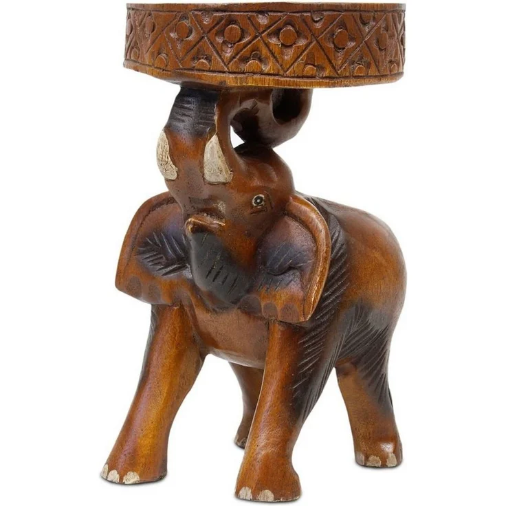 Oriental Galerie Blumenhocker Rundhocker Dekotisch Elefant 41 cm (1 St) – Bild 2