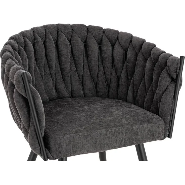 HOME DELUXE Esszimmerstuhl gewebt AYLA - 3er Set Dunkelgrau – Bild 7