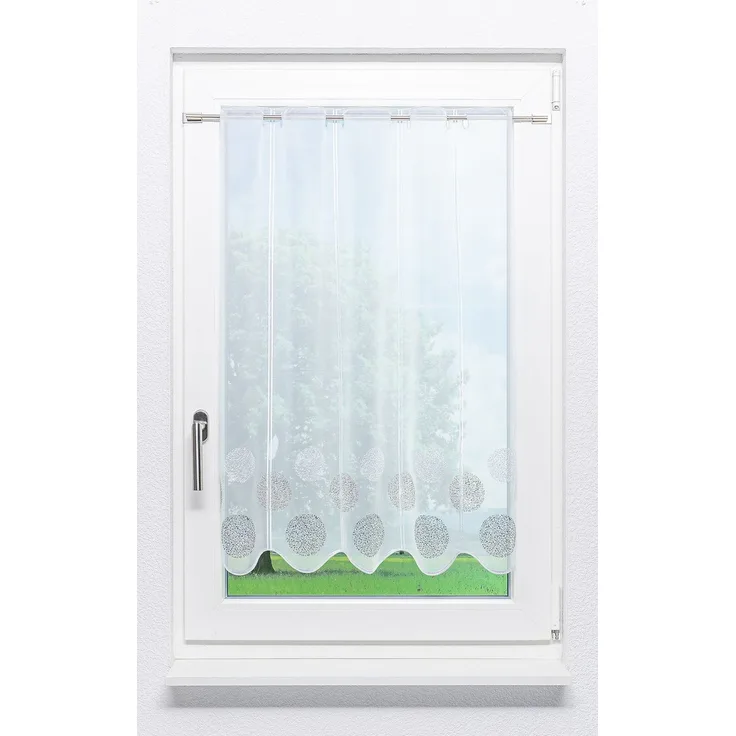 Scheibengardine Lysel - Kringel Muster (Bx H) 128cm * 90cm Braun/grau-braun