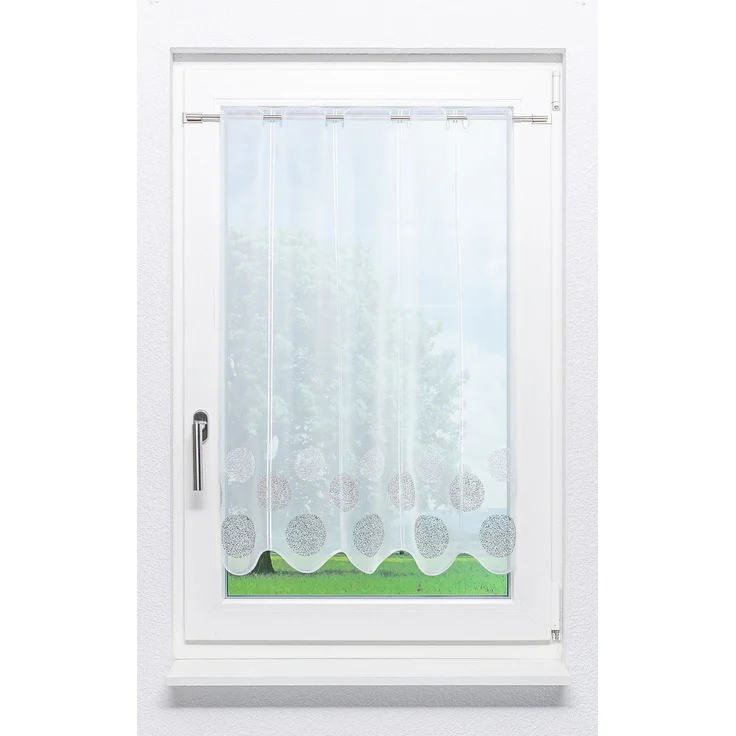 Scheibengardine Lysel - Kringel Muster (Bx H) 128cm * 90cm Braun/grau-braun – Bild 1
