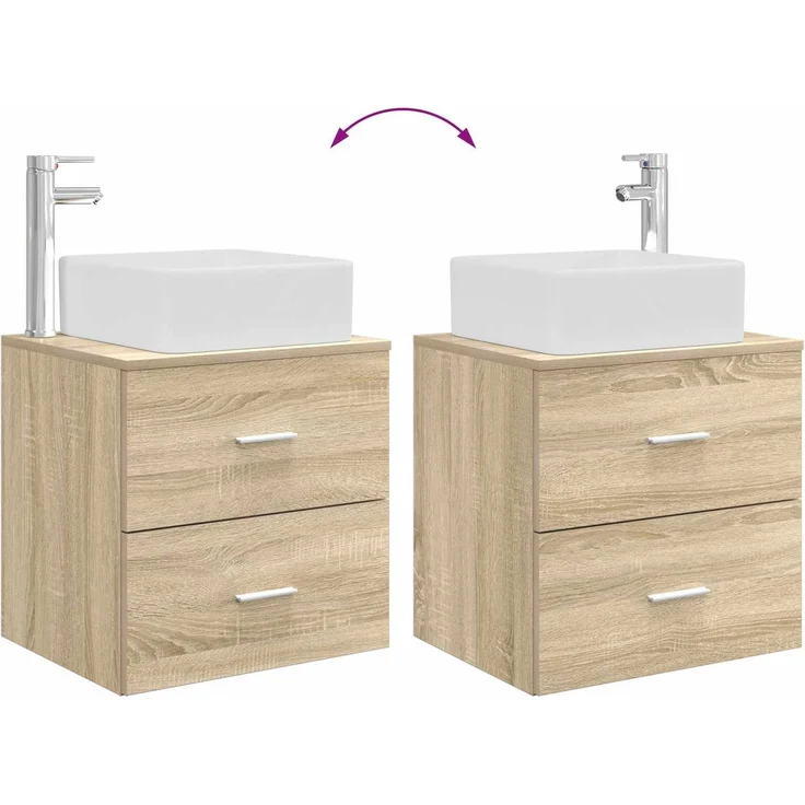vidaXL Badezimmerschrank-Set 3 stk. Sonoma-Eiche 129 x 41 x 80 cm 3405829 – Bild 10