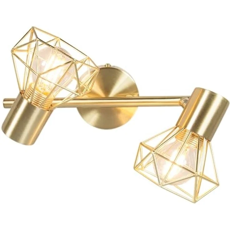 Qazqa LED Aufbaustrahler Mosh, ohne Leuchtmittel, E14, Messing, Modern, Stahl, 2-flammig – Bild 7